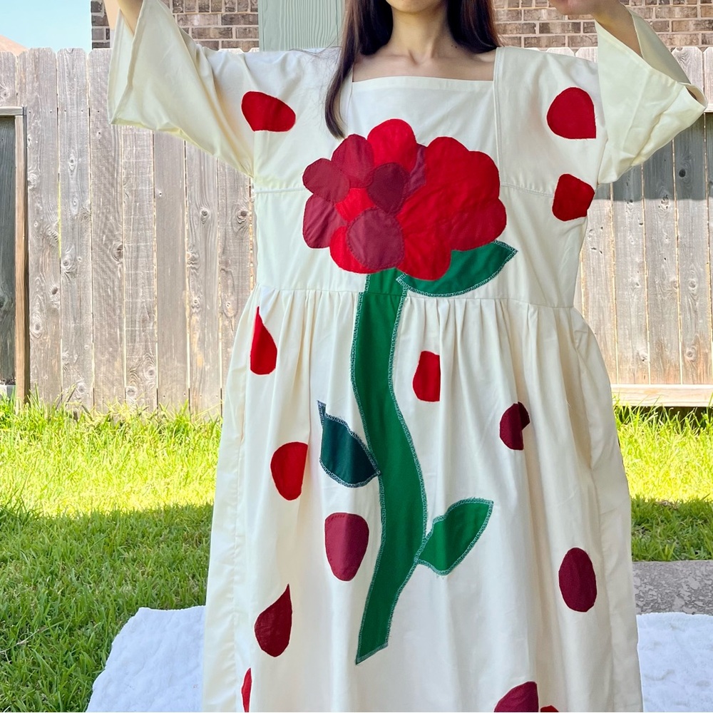 Handmade Aphrodite Rose Petal Appliqué Dress SKU 07296 - Picture 6 of 12